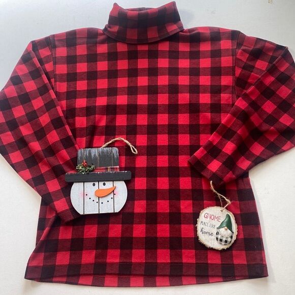 Vintage Christmas Checkered Turtleneck - Picture 1 of 6